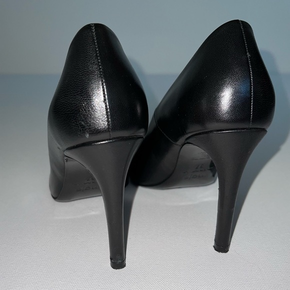 Maje pointed black leather pumps - Picture 6 of 8